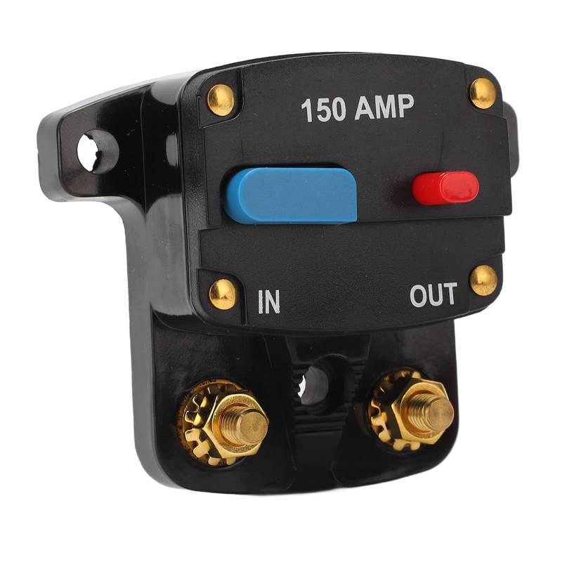 GRCFUMO CAR AUDIO Circuit Breaker, Manual Reset Audio Inline -Wechselrichterhalter, angenommener Leistungsschalter für Autos -Audio -Stereo -System -Bootswagen Busse (150A) von Grcfumo