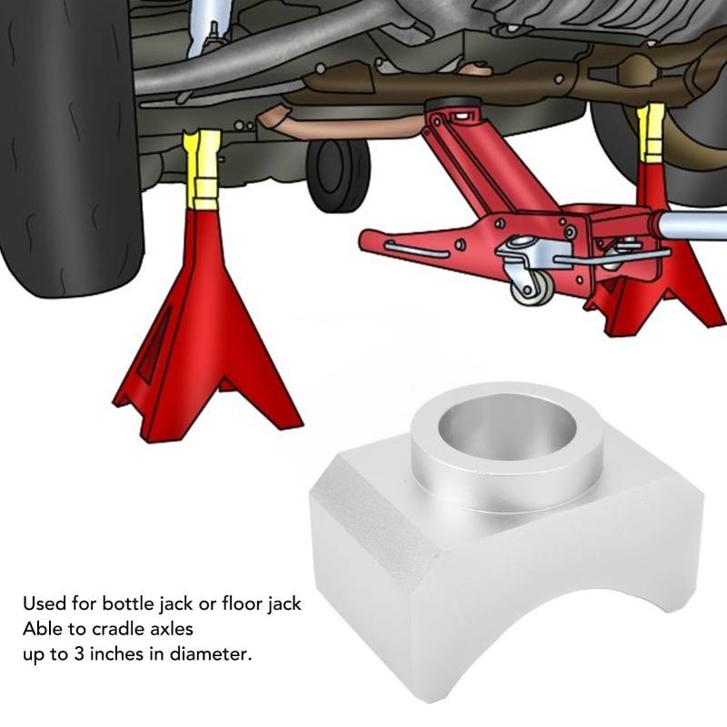 GRCFUMO1 PC Jack AXLE Hebensattel mit 12 Tonnen Flaschenbuchsen, Billet Aluminiumhydraulik, tragbar und vielseitig für Flaschenbuchse oder Bodenbuchse verwendet (Silber) von Grcfumo