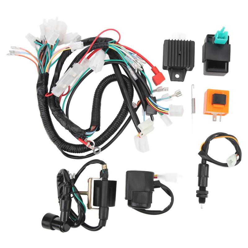 Grcfumo 12-V-Motorstarter-Kabelbaum-Kit, Hochleistungs-Motorstarter-Kabelbaum-Kit, Elektrostarter-Motor-Vollkabelbaum für CT70 von Grcfumo