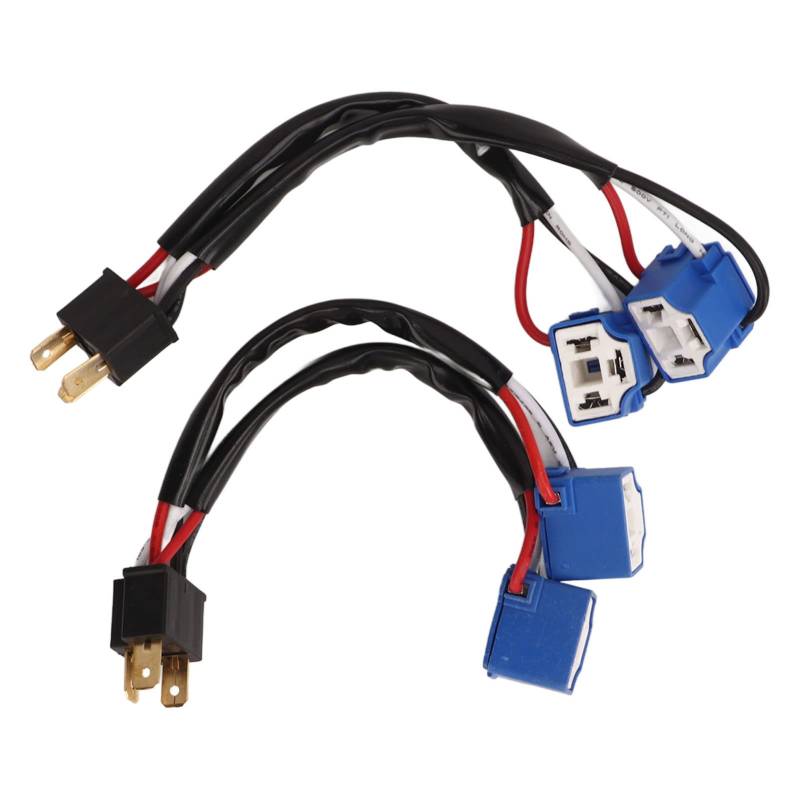 Grcfumo 2 Stück H4 9003 Kabelbaum, 2-Wege-Splitter-Scheinwerferkabel aus Nylon und PVC, Plug-and-Play-Scheinwerfer-Umrüstkabel für LKW-Pickup, LED-Kabel, Kabelstecker von Grcfumo