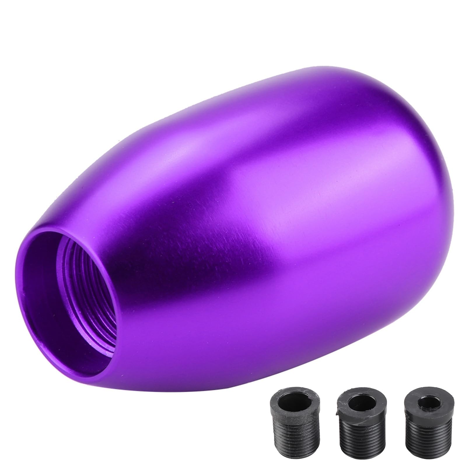 Grcfumo 5-Gang-Schaltknauf für Autos, Metallhebel mit 3 Adaptern, Schaltknauf in leuchtenden Farben für Fahrzeuge (Purple) von Grcfumo