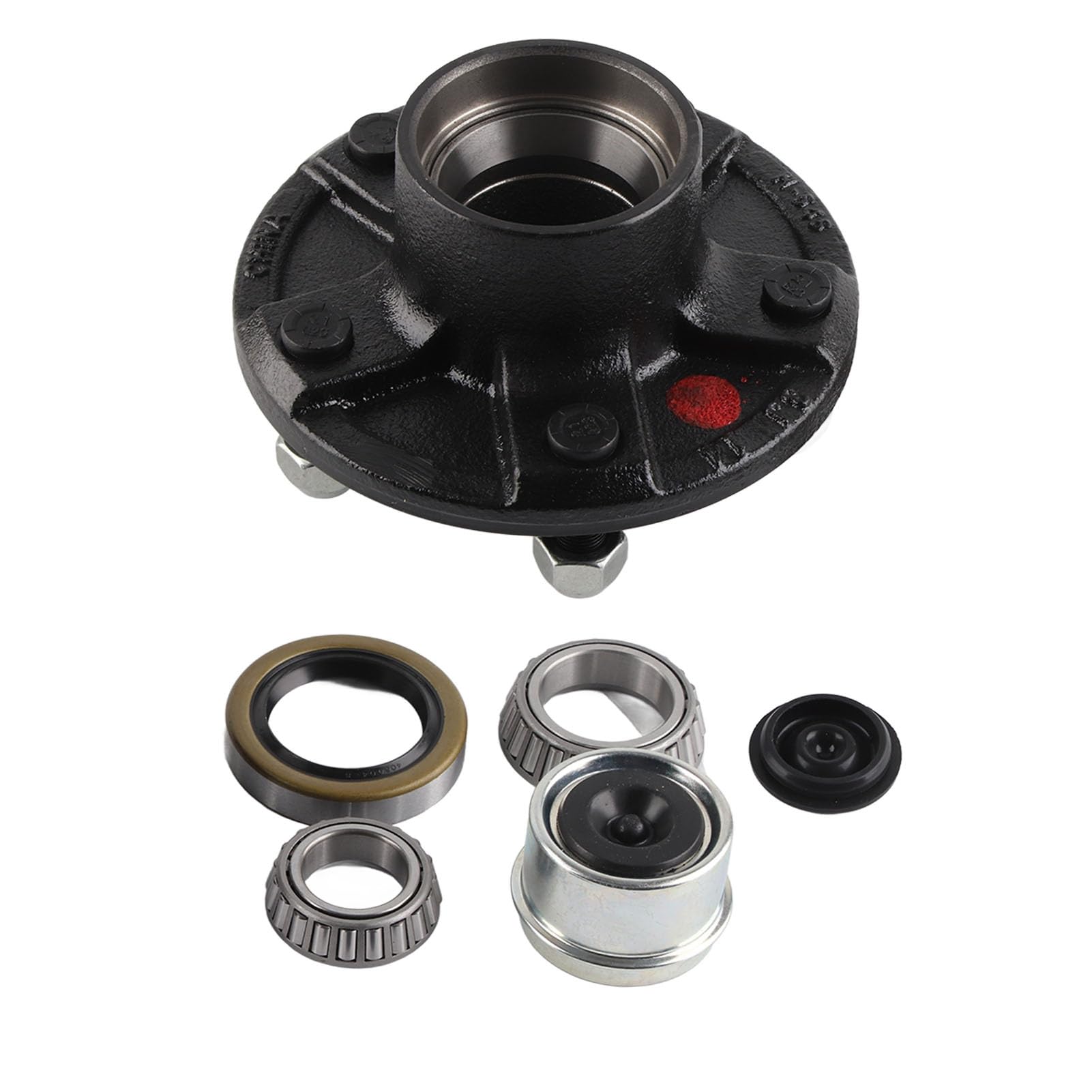 Grcfumo 5 LUGS Trailer Idler Hub -Kit, hohe Festigkeit 5 Lug Anhänger -Nabe mit Fettdichtungen und Gummipliermittel, komplette Bolt Circle Trailer -Hub für 3500 lbs Achsen von Grcfumo