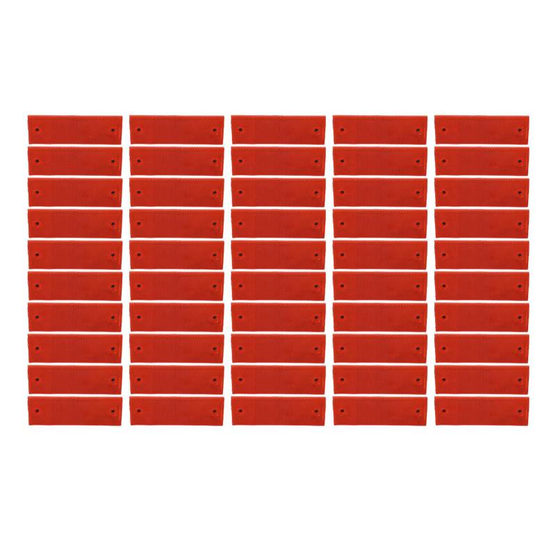 Grcfumo 50 PCs Rechteckreflektor, Selbstkleberreflektor, Autosicherheitswarnbänder für Autowagen -Anhänger -Pickup -Motorrad (Red) von Grcfumo