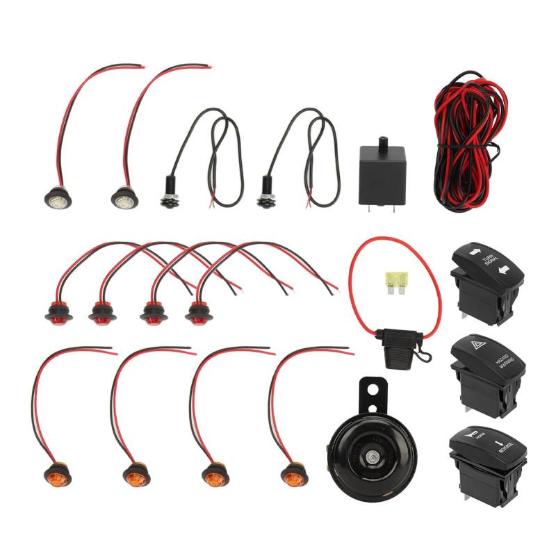 Grcfumo Blinker-Kit, ATV UTV Wippschalter-Blinker, Straßenzulassungs-Kit, 12-V-Blinker-Blinkrelais-Kabelbaum für RZR Ranger Turbo von Grcfumo