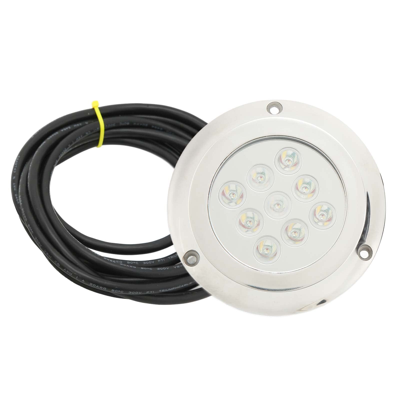 Grcfumo DC 12V-24V Marine-Unterwasserlicht, Marine-Kuppelbeleuchtung, Yacht-Unterwasserlicht aus gehärtetem Glas IP68 wasserdicht für Schwimmbad-Marine-Yacht-Zubehör (RGB) von Grcfumo