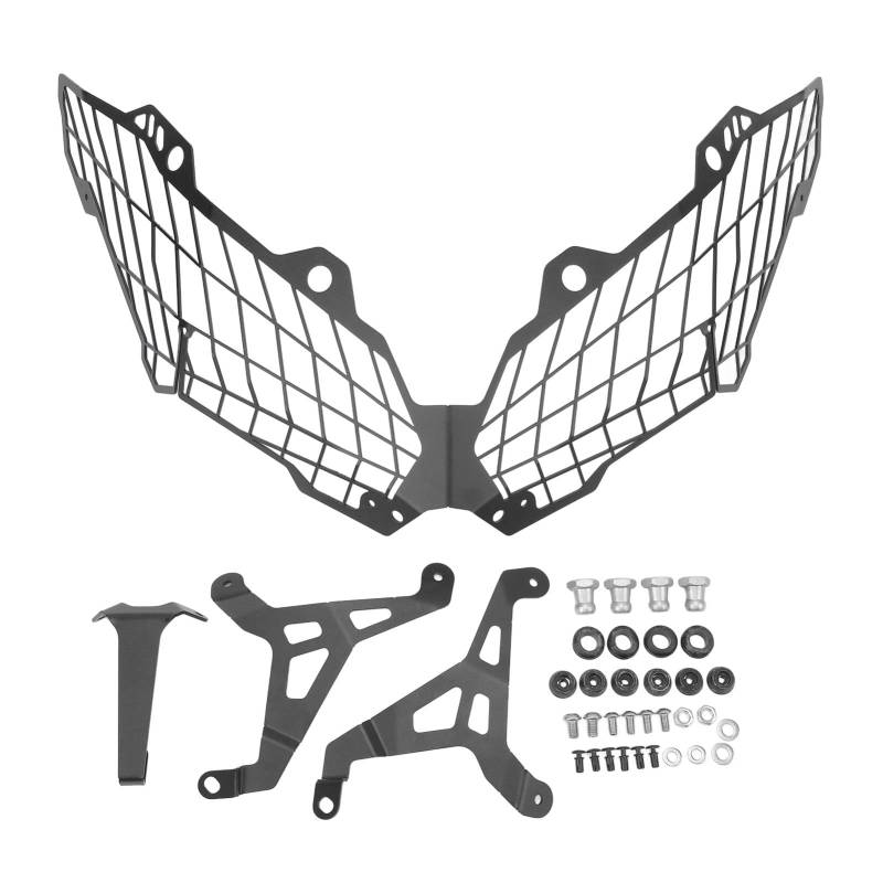 Grcfumo Motorrad-Scheinwerferschutzgitter, Edelstahl-Scheinwerferschutzgitter-Schutzabdeckung, Scheinwerfergitterabdeckung für Ersatz 650 300R 1000 von Grcfumo