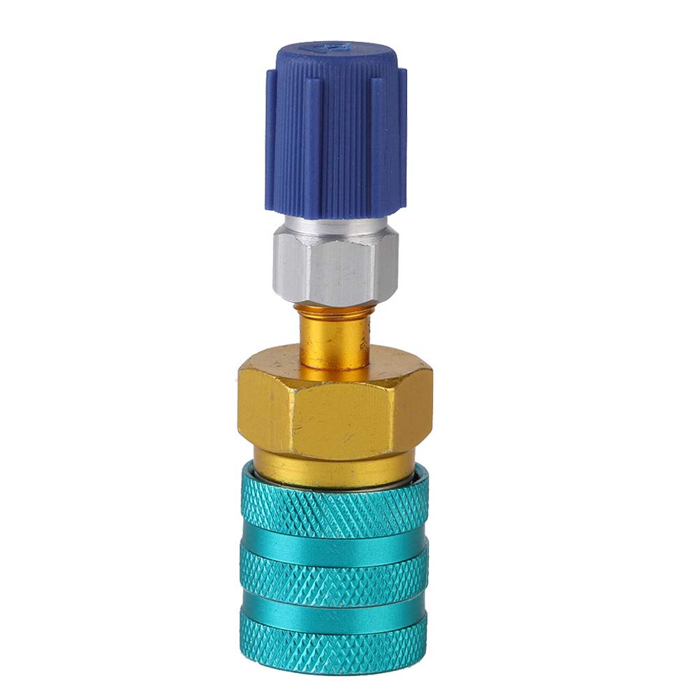 Grcfumo R4YF Low-Side-Schnellkupplung, R134A-Adapter-Schnellkupplungs-Umrüstsatz, Messing-Auto-Klimaanlagenanschluss für Kältemittelauto von Grcfumo