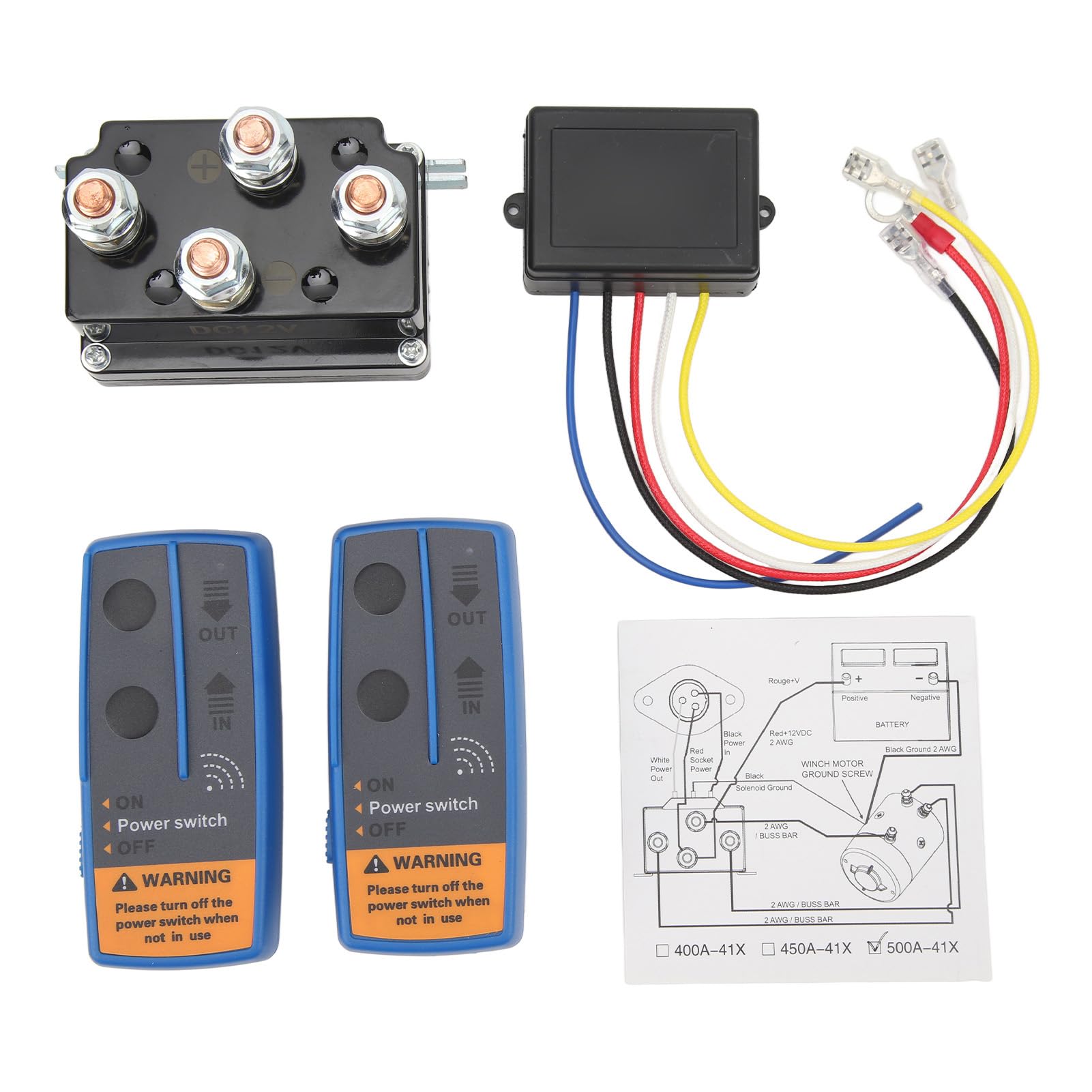 Grcfumo Winden-Fernbedienungs-Kit, Doppel-Fernbedienungs-Kit, Winden-Relais-Solenoid-Ersatzschütz für 8000 lbs bis 12000 lbs ATV UTV-Winde DC 12 V von Grcfumo