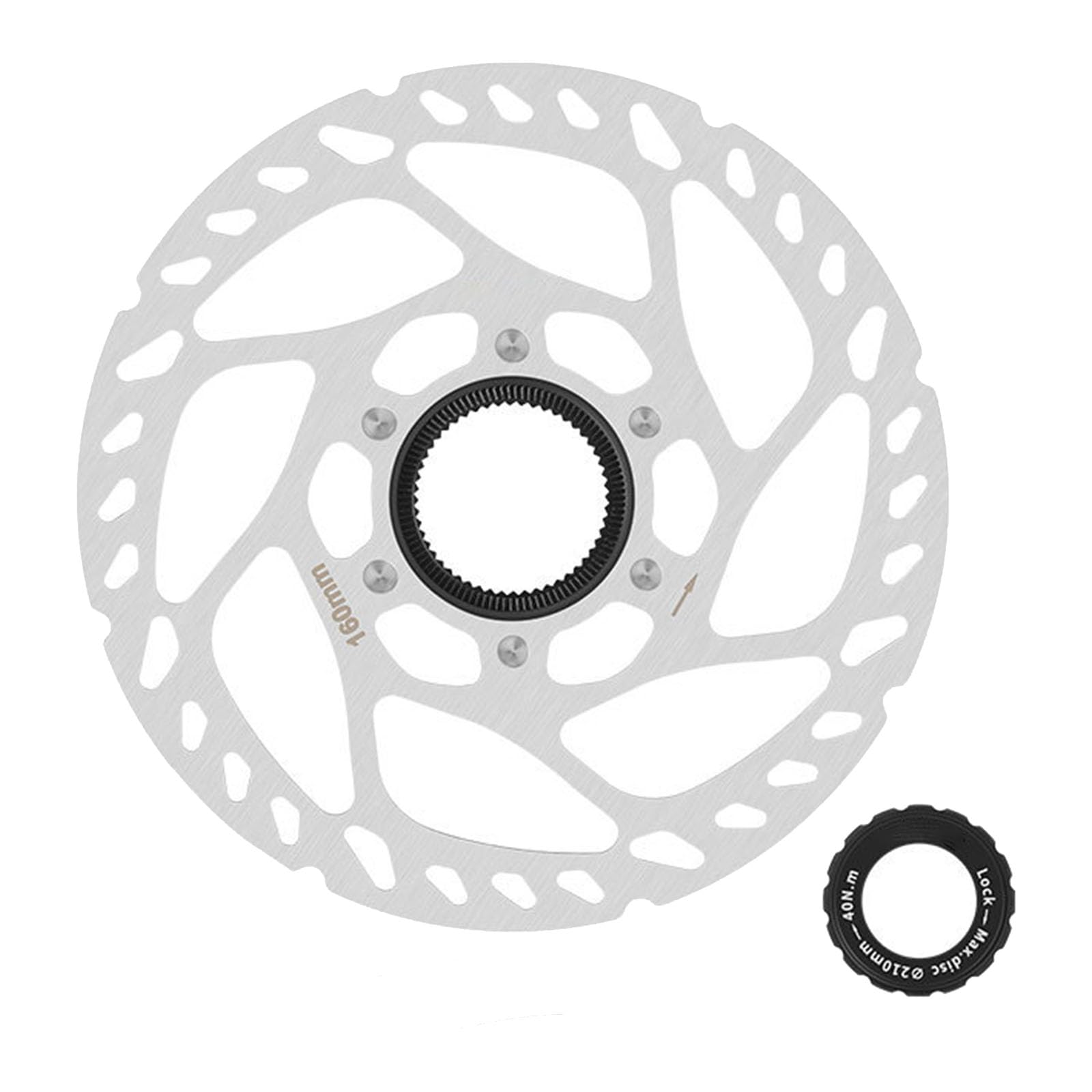 Greabuy Centerlock Scheibenbremsrotor für Fahrräder, 140 mm, 160 mm, 180 mm, 203 mm, Mountainbikes, Metall, Mittelschloss, Fahrräder, Bremsen von Greabuy