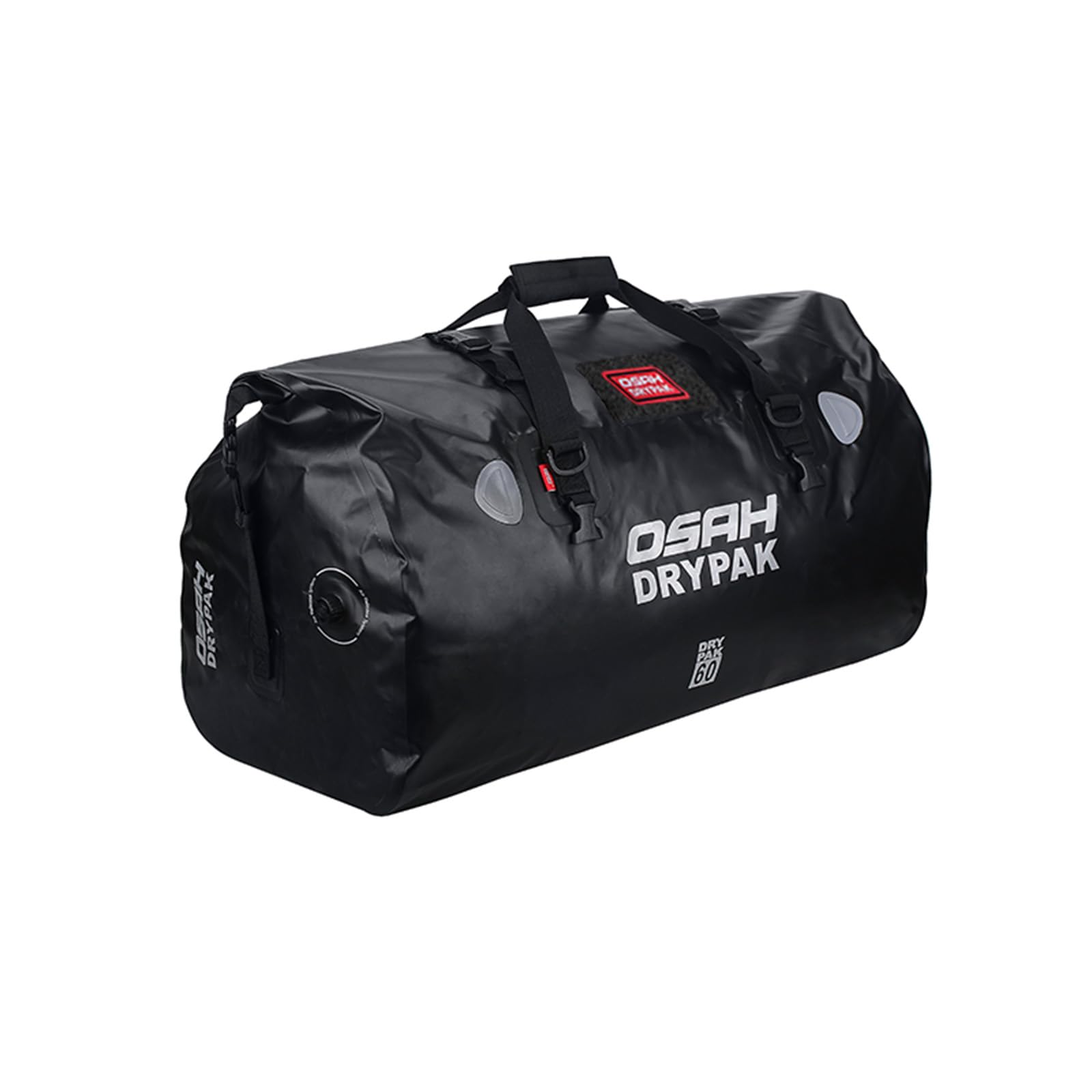 Greanthour Motorrad Trockentasche wasserdichte Motorrad Duffle Gepäck Hecktasche Satteltaschen mit Roll Top Verschluss Große Stauraum, für Motorrad Rücksitz (Schwarz, 60L) von Greanthour