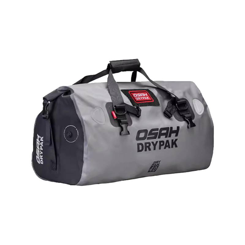 Greanthour Motorrad Trockentasche wasserdichte Motorrad Duffle Gepäck Hecktasche Satteltaschen mit Roll Top Verschluss Große Stauraum, für Motorrad Rücksitz (grau, 40L) von Greanthour