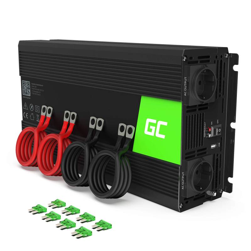 Green Cell® 2000W/4000W 24V auf 230V Reiner Sinus Volt kfz Spannungswandler Wechselrichter Konverter Pure Sine Wave Power Solar Inverter DC AC Umwandler Stromwandler Wohnwagen Auto Autoladegerät von Green Cell