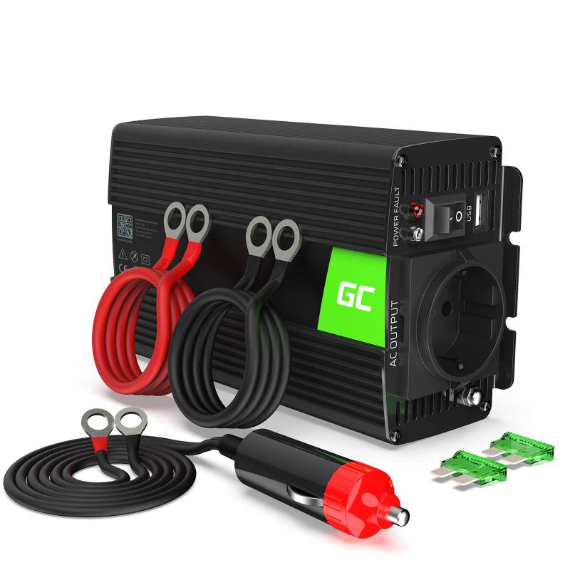 Green Cell® 300W/600W 24V auf 230V Reiner Sinus Volt kfz Spannungswandler Wechselrichter Konverter Pure Sine Wave Power Solar Inverter DC AC Umwandler Stromwandler Zigarettenanzünder Steckdose von Green Cell