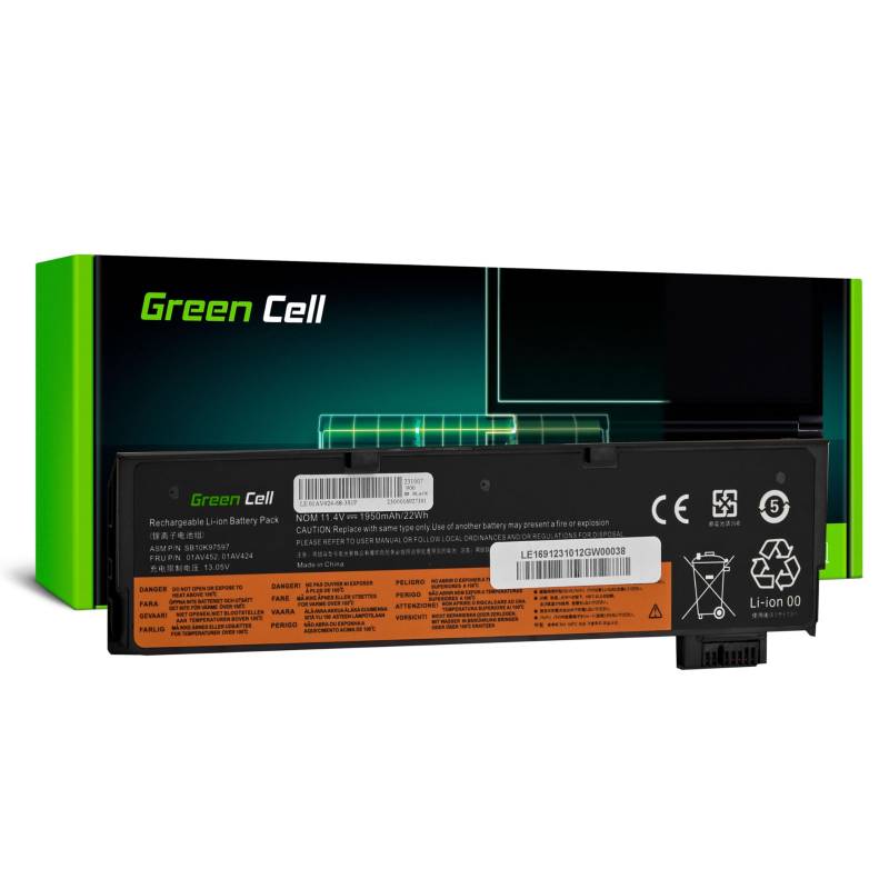 Green Cell 01AV422 01AV423 01AV424 01AV425 01AV426 01AV427 01AV428 01AV452 01AV490 01AV491 01AV492 4X50M08810 4X50M08812 SB10K97563 SB10K97579 Akku für Lenovo Laptop (1950mAh 11.4V Schwarz) von Green Cell