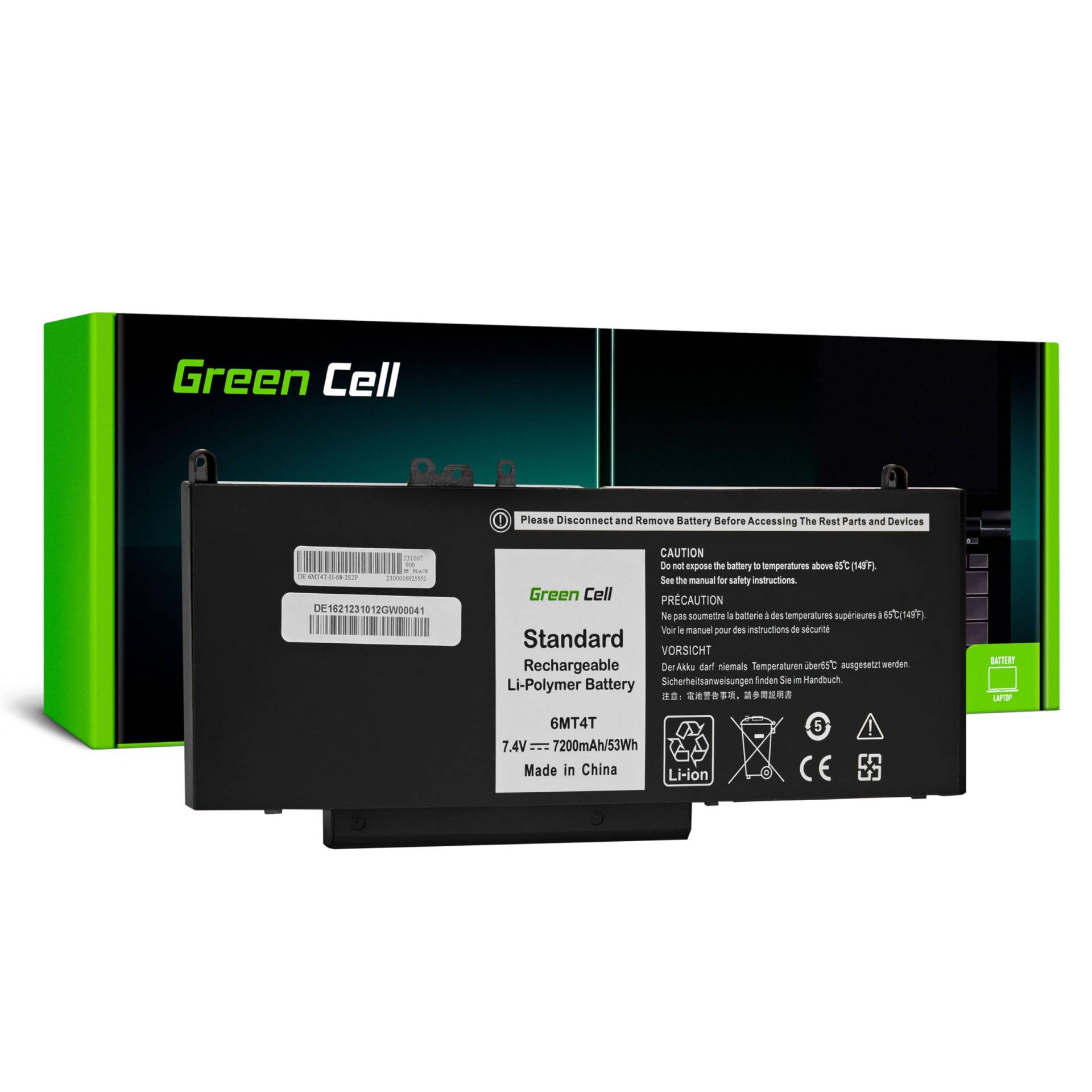 Green Cell 07V69Y 6MT4T 7V69Y Akku für Dell Latitude E5270 E5470 E5570 Laptop (7200mAh 7.4V Schwarz) von Green Cell