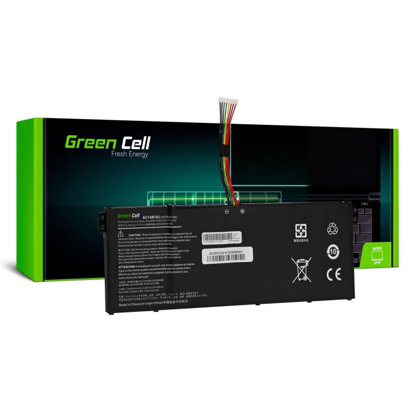 Green Cell AC14B13J AC14B13K Akku für Acer Aspire 3 A315-23 A315-55G ES1-111M ES1-331 ES1-531 ES1-533 ES1-571 Laptop (3600mAh 11.4V Schwarz) von Green Cell