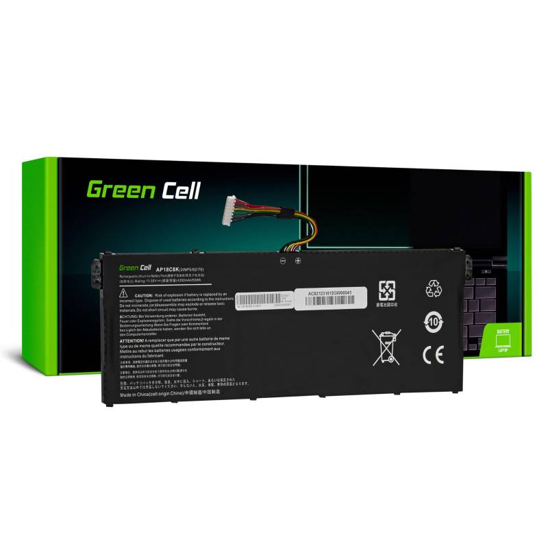 Green Cell AP18C4K AP18C8K Akku für Acer Aspire 3 A315-23 5 A514-54 A515-57 Swift 1 SF114-34 3 SF314-42 Laptop (4350mAh 11.55V Schwarz) von Green Cell