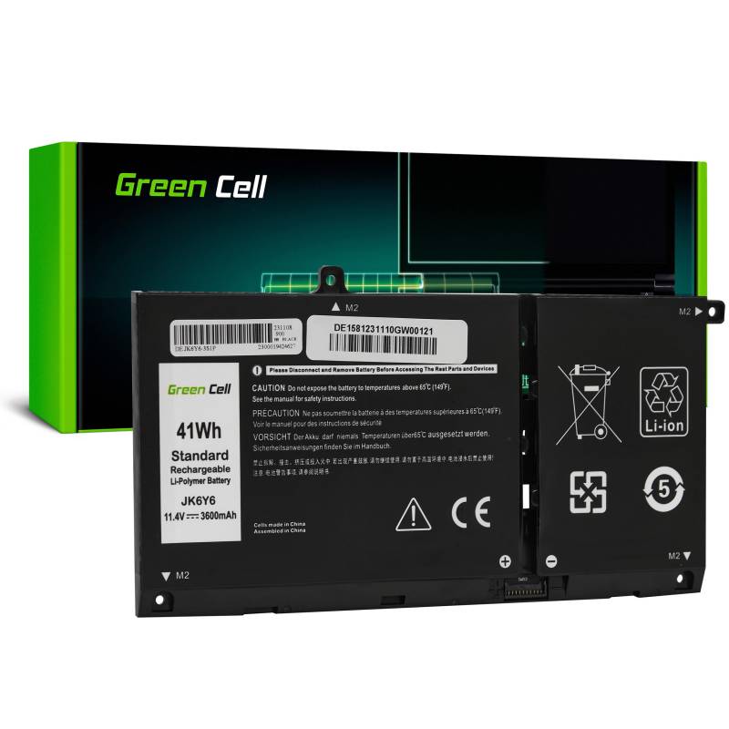 Green Cell Akku JK6Y6 für Dell Inspiron 13 5300 5301 14 5401 5402 5408 5409 7406 Silver 15 5501 5502 5505 5508 Latitude 3120 3510 Vostro Laptop (3600mAh 11.4V Schwarz) von Green Cell