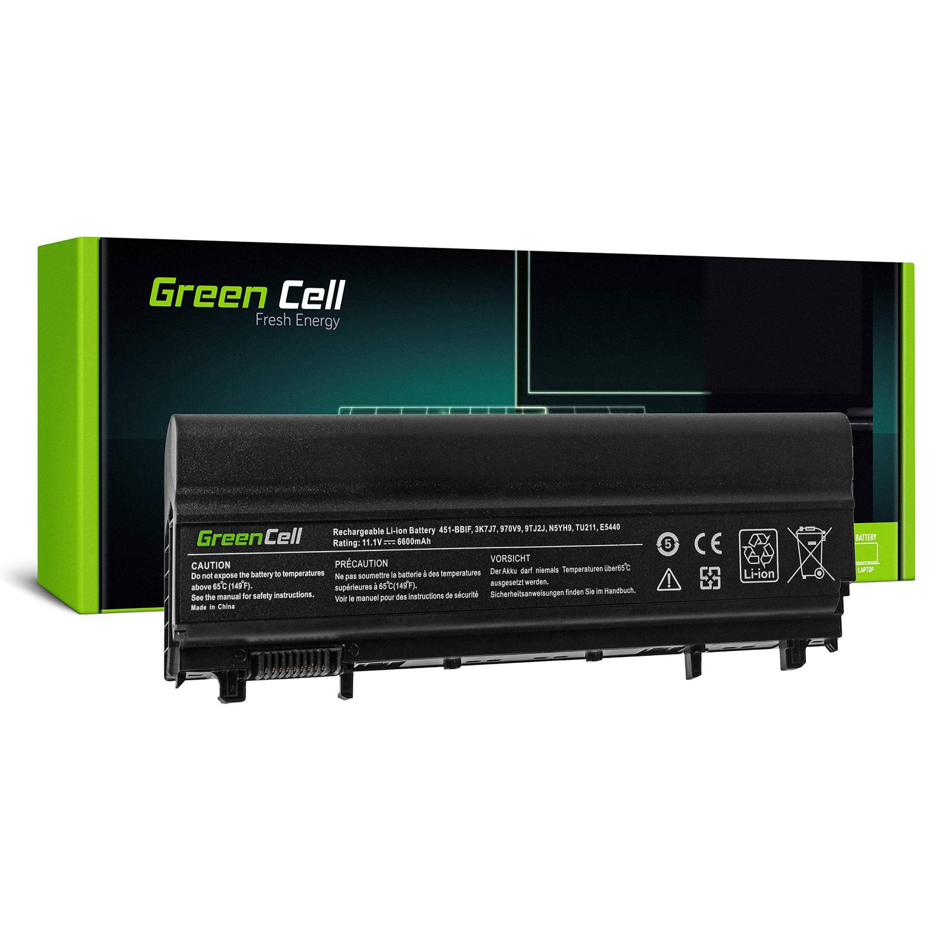 Green Cell Extended Serie N5YH9 VV0NF Laptop Akku für Dell Latitude E5440 E5540 (9 Zellen 6600mAh 11.1V Schwarz) von Green Cell