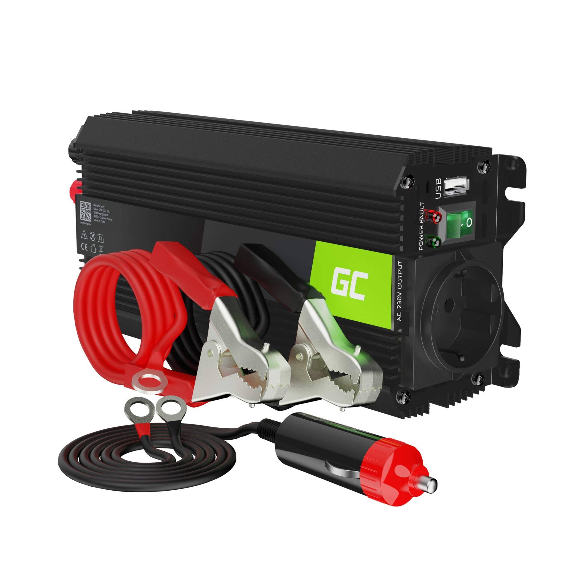 Green Cell PRO 500W/1000W 24V auf 230V Sine Wave Volt kfz Spannungswandler Wechselrichter Power Solar Inverter DC AC Umwandler Stromwandler Wohnwagen Auto Modifizierte Sinus von Green Cell