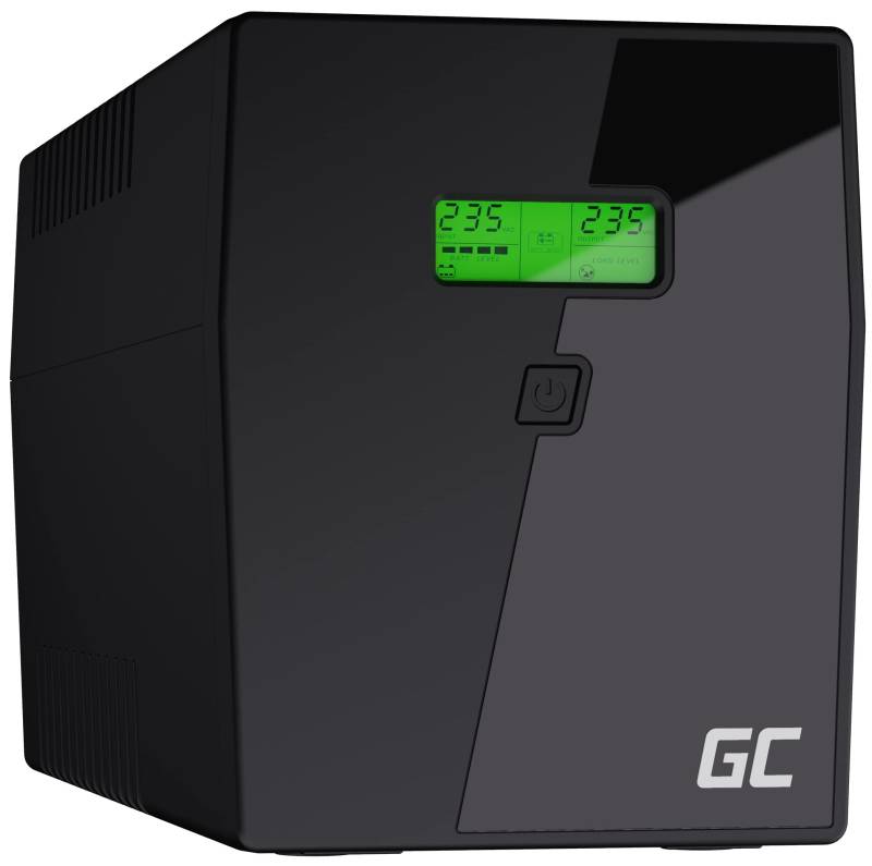 Green Cell UPS USV Unterbrechungsfreie Stromversorgung 1500VA (900W) mit Überspannungsschutz 230V Line-Interactive Spannungsregelung AVR USV-Anlage USB/RJ45 4X Schuko IEC Ausgänge LCD Bildschirm von Green Cell