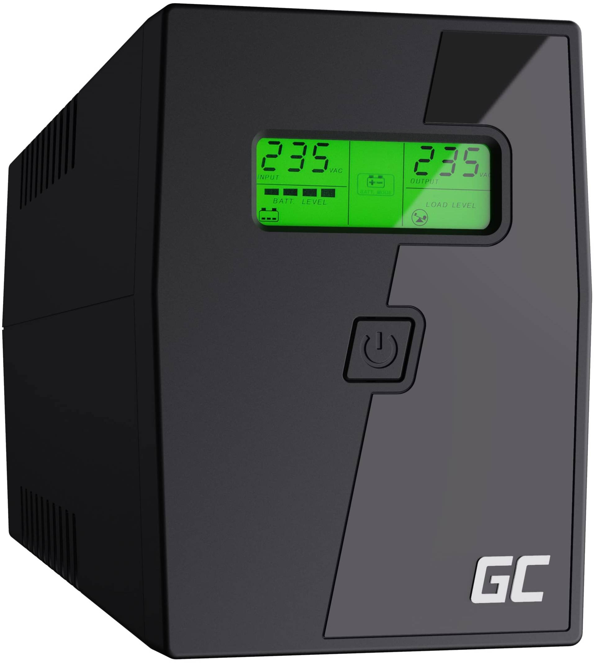 Green Cell USV 600VA 360W UPS Unterbrechungsfreie Stromversorgung mit spezielle GC Anwendung Überspannungsschutz 230V Line-Interactive Spannungsregelung AVR USV-Anlage USB/RJ11 2X Schuko LCD Display von Green Cell