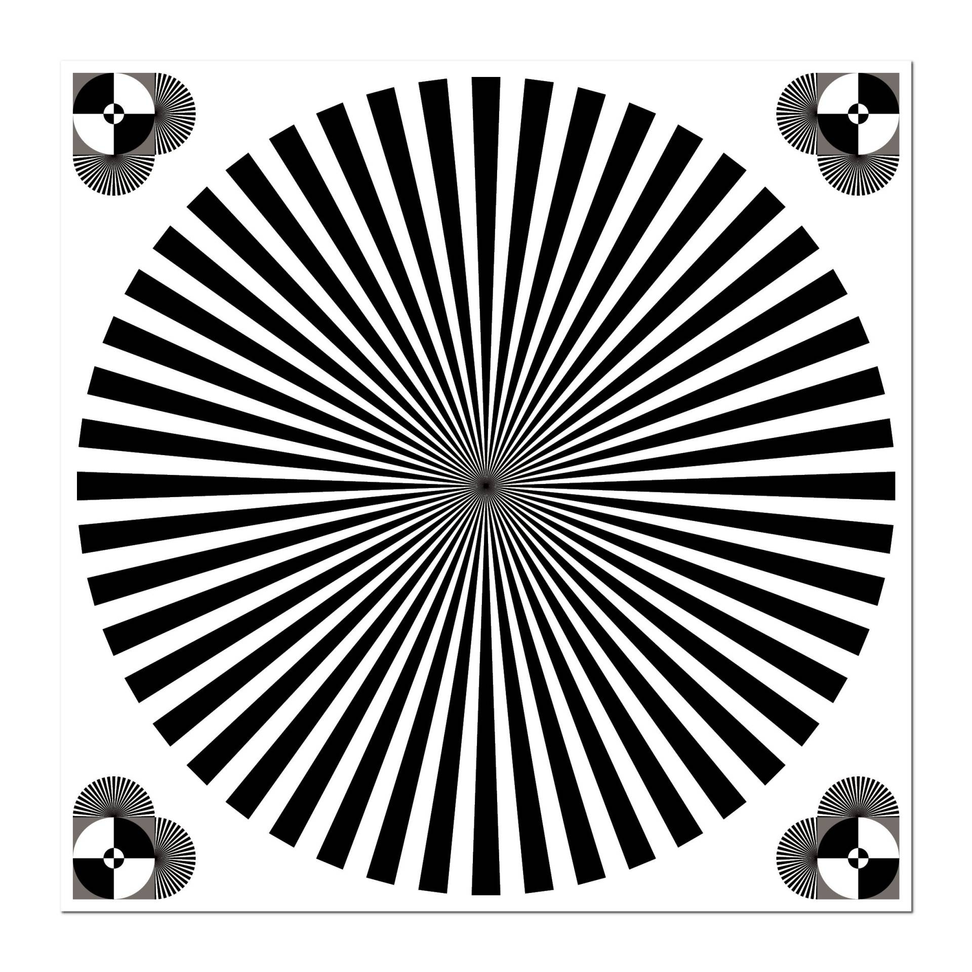 Aufkleber 10cm Sticker Siemensstern Auflösung Graukarte Kamera Objektiv Fokus Test Chart (1) von GreenIT