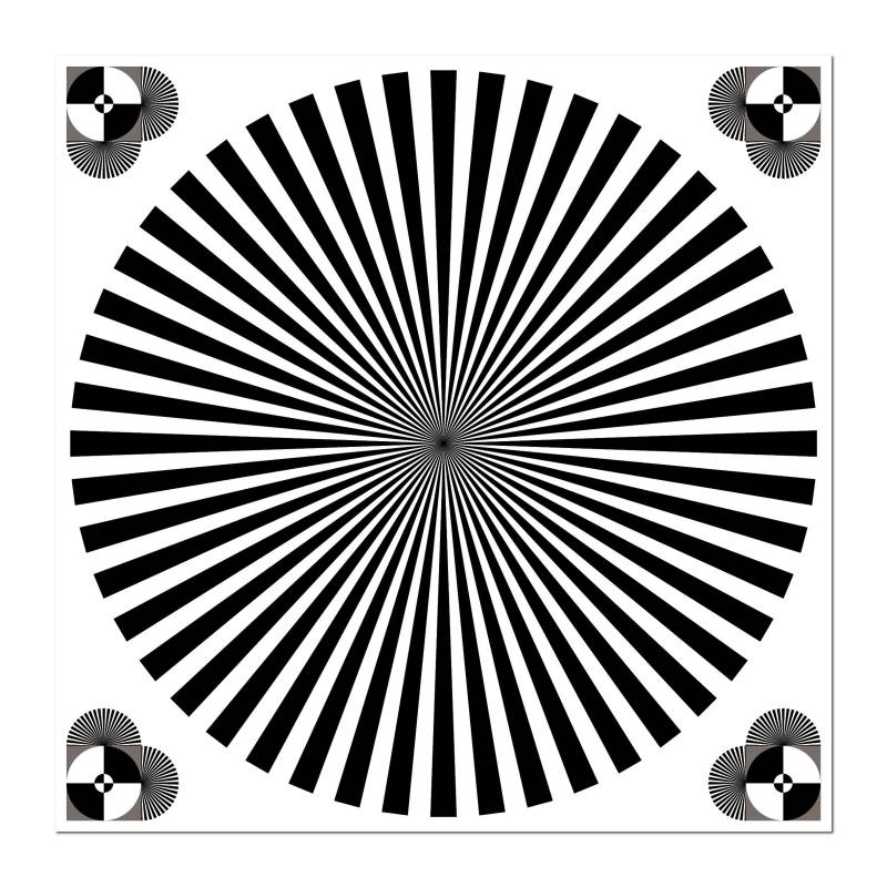 Aufkleber 10cm Sticker Siemensstern Auflösung Graukarte Kamera Objektiv Fokus Test Chart (1) von GreenIT