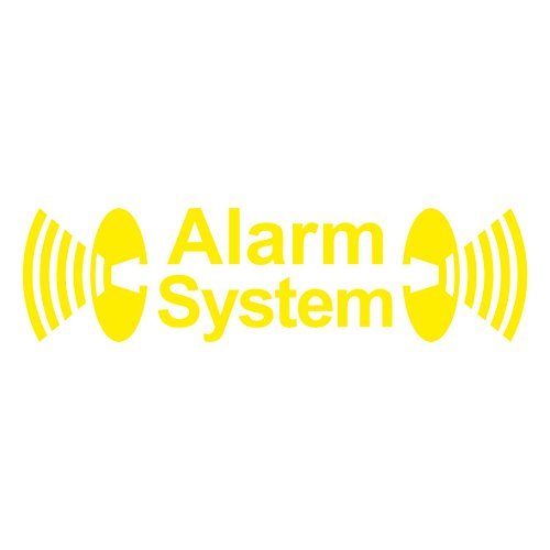 GreenIT 2 Stück gelb Alarm System Aufkleber die Cut Tattoo Folie gespiegelt innenklebend von GreenIT