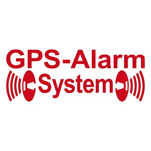 GreenIT 2 Stück rot GPS Alarm System Aufkleber die Cut Auto Fenster Tattoo Folie gespiegelt innenklebend von GreenIT