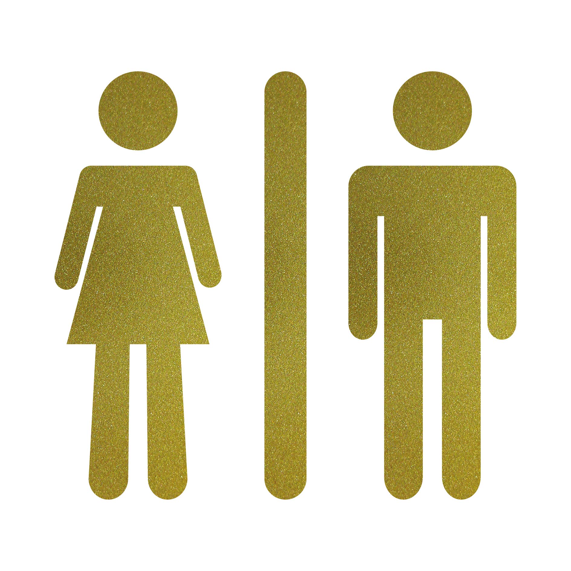 GreenIT Aufkleber 11cm Gold mit Strich Frau Mann Tattoo Decal Piktogramm Symbol Zeichen Toilette WC 00 Bad 4061963017814 von GreenIT