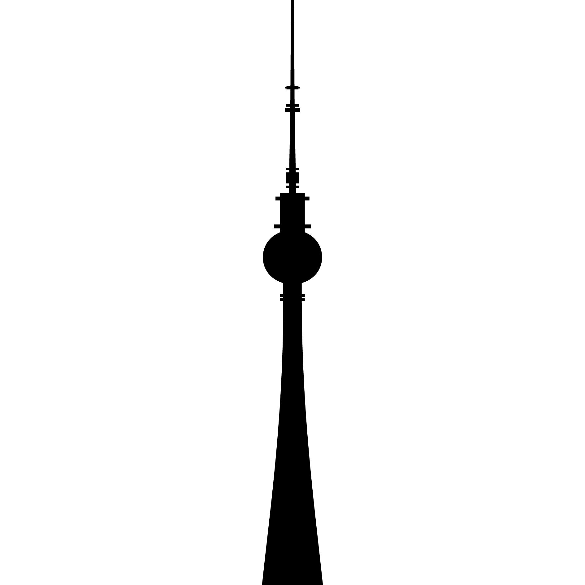 GreenIT Aufkleber Fernsehturm Berlin 100cm Tattoo Klebefolie Deko Folie Autoaufkleber Auto Wand Tür Fenster (schwarz) von GreenIT