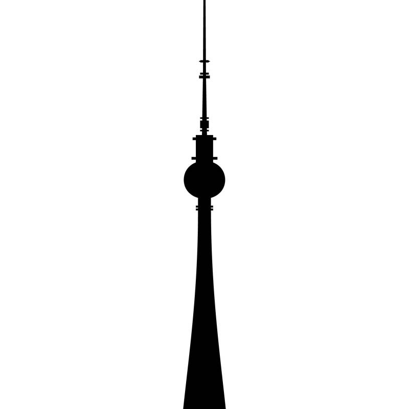 GreenIT Aufkleber Fernsehturm Berlin 100cm Tattoo Klebefolie Deko Folie Autoaufkleber Auto Wand Tür Fenster (schwarz) von GreenIT