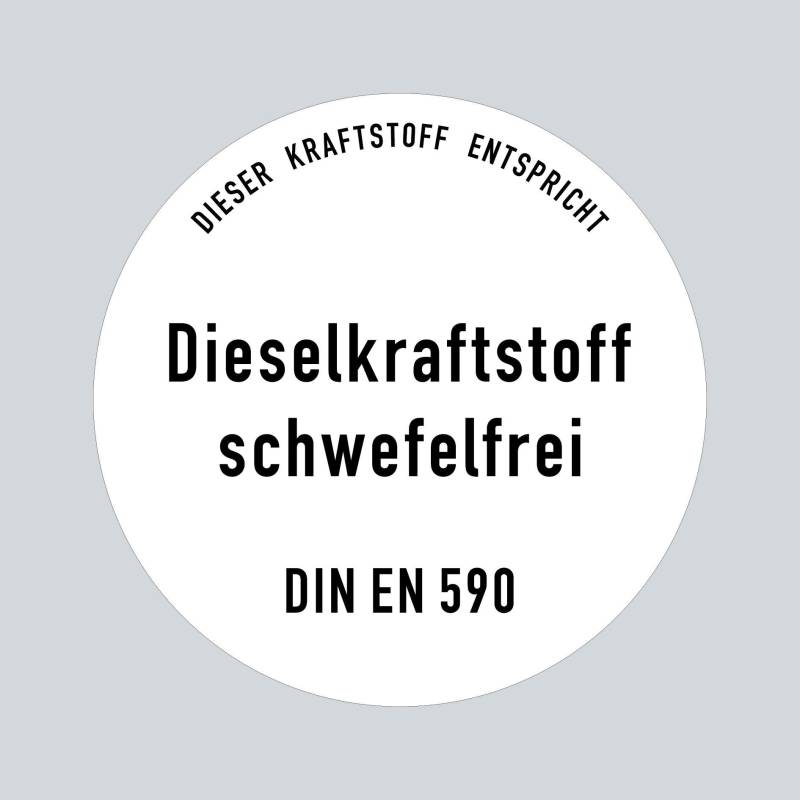 GreenIT Aufkleber Sticker 10cm Diesel Dieselkraftstoff schwefelfrei DIN EN 590 Kraftstoff Tank Kanister Tankstelle Zapfsäule Hinweis (20) von GreenIT