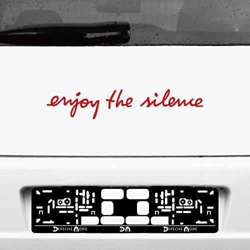 GreenIT Schriftzug Enjoy The Silence Aufkleber Tattoo die Cut car Decal Auto Heck Deko Folie Depeche Mode (rot) von GreenIT