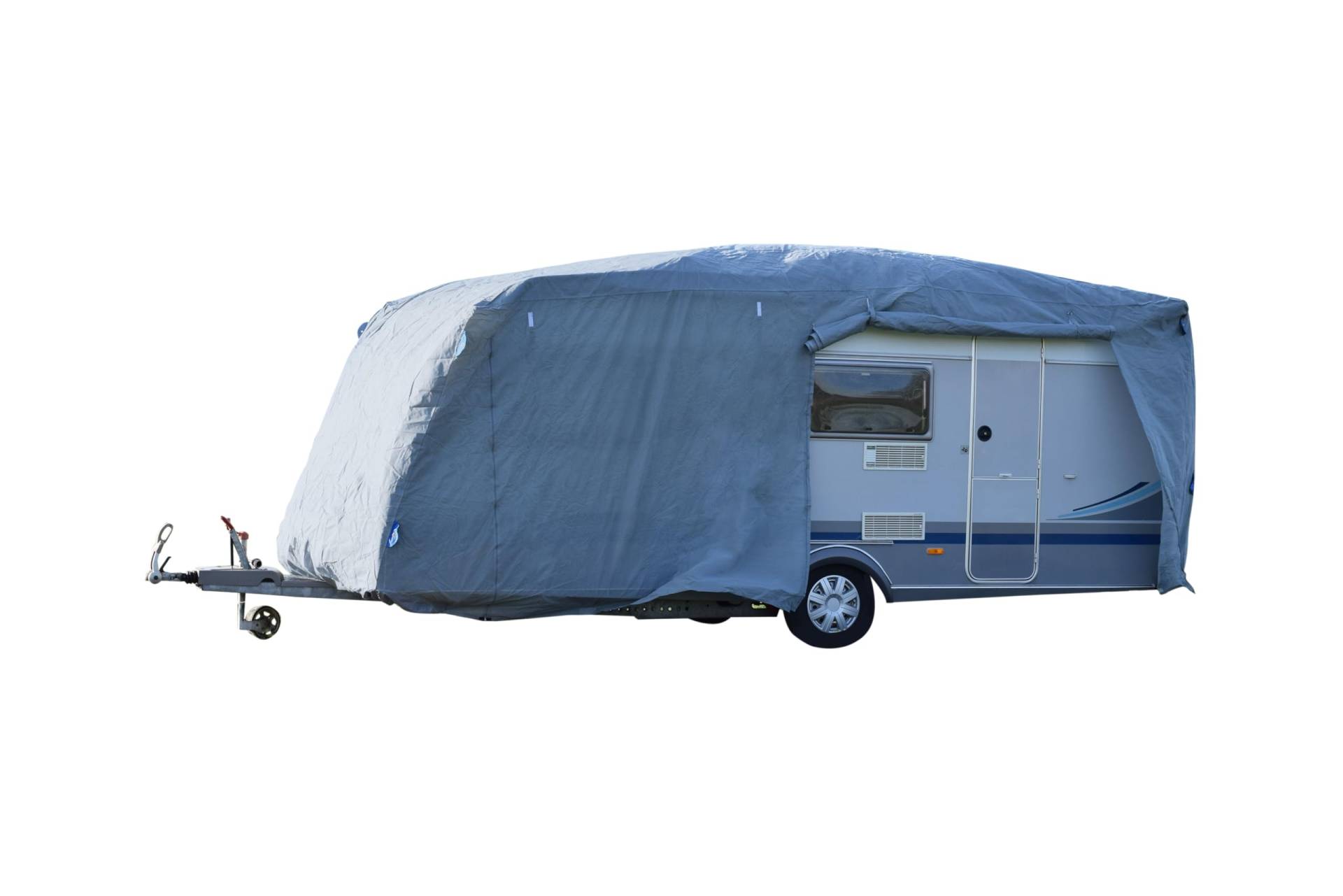 GreenYard® Abdeckplane für Wohnwagen oder Wohnmobile Camping Schutzhülle | Schutz vor Staub und Nässe | wasserabweisend und atmungsaktiv | langlebig (Größe L 610 x 250 x 220 cm) von GreenYard