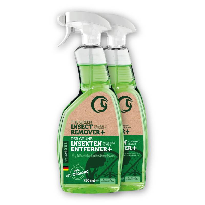 Greener Future® Bio Insektenentferner Auto - Entfernt Insekten, Pollen und Baumharz für die optimale Auto Reinigung und Auto Pflege - Premium Auto Reiniger und Vogelkot Entferner Auto, 750ml (2er) von Greener Future