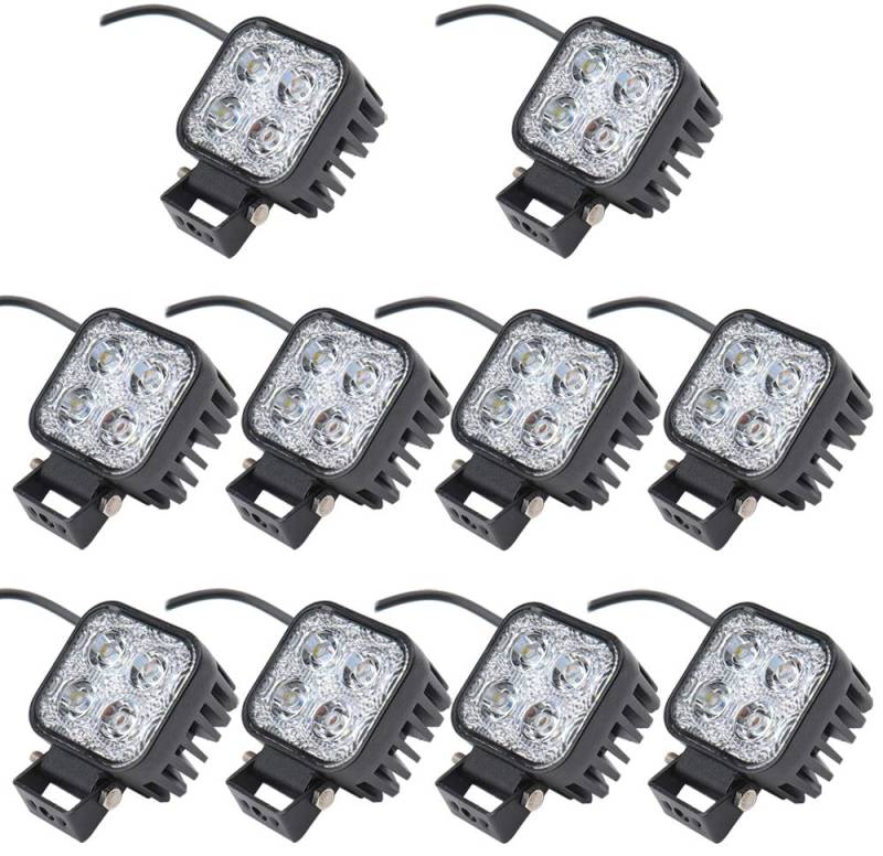 10pcs 12W LED Scheinwerfer Flutlicht Rückfahrscheinwerfer IP67 Wasserdicht Arbeitsscheinwerfer 12V 24V von Greenmigo