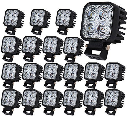 20X 12W Led Arbeitsscheinwerfer Offroad Lampe Flood Scheinwerfer LED Arbeitslicht 12V 24V Zusatzscheinwerfer Rückfahrscheinwerfer für Traktor Bagger SUV - 60 Grad Wasserdicht IP67 1120LM von Greenmigo