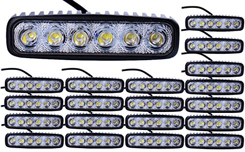 Greenmigo 20x 18W Led Scheinwerfer Offroad Lampe Flood Arbeitsscheinwerfer LED Arbeitslicht 12V 24V Zusatzscheinwerfer Rückfahrscheinwerfer für Traktor Bagger SUV Wasserdicht IP67 von Greenmigo