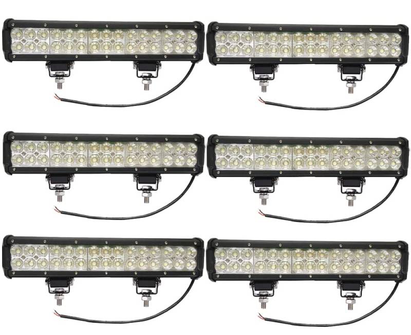 Greenmigo 6pcs 90W Auto LED Light Bar,Alpha DIMA Offroad Zusatz Scheinwerfer Geführtes Arbeits-Licht-Bar Wasserdicht IP67 Lightbar Scheinwerfer für Offroad Traktor von Greenmigo