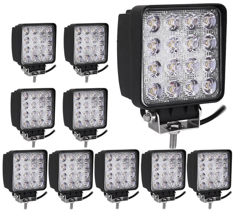 ALPHA DIMA 10X 48W LED Scheinwerfer Flutlicht Rückfahrscheinwerfer IP67 Wasserdicht Arbeitsscheinwerfer 12V 24V von Greenmigo