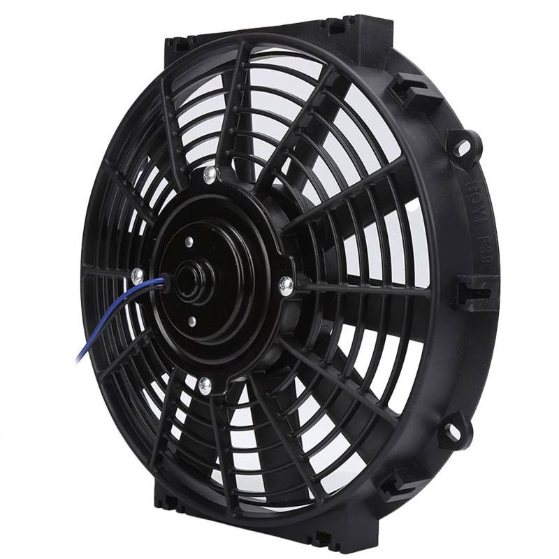 10 Zoll Slim Fan Push Pull Elektrischer Kühlerlüfter Thermo 24V 80W 2100RPM mit Montagesatz Universal Schwarz von Greensen