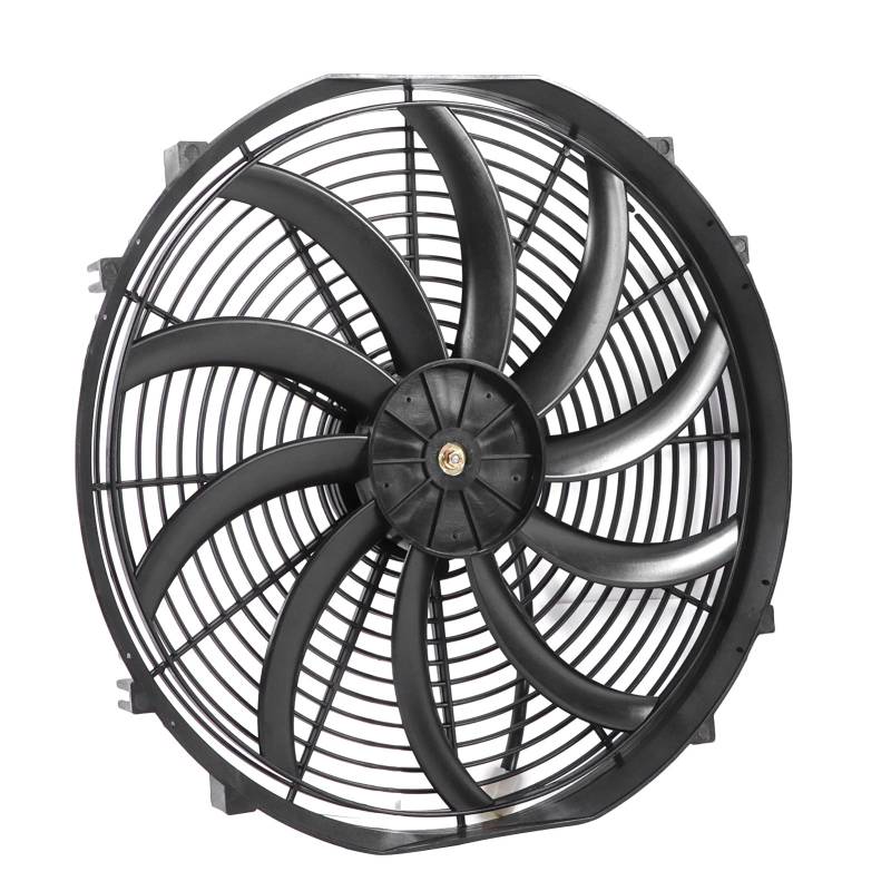 16 Zoll Slim Fan Push Pull Elektrischer Kühlerlüfter DC 12V 120W mit Montagesatz Universal Schwarz von Greensen