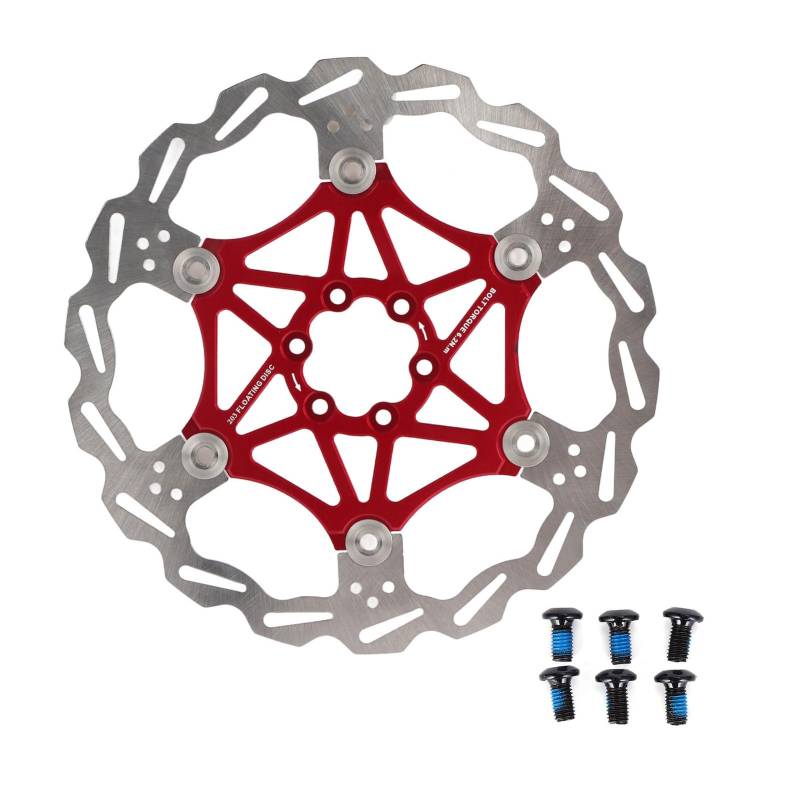 Bunte Bremsbeläge, 160/180/203 Mm Edelstahl-Fahrradscheibe für Mountainbike-Radfahren mit Schwimmender Bremse, Fahrradzubehör für Großartige Nasse und Trockene Eigenschaften von Greensen