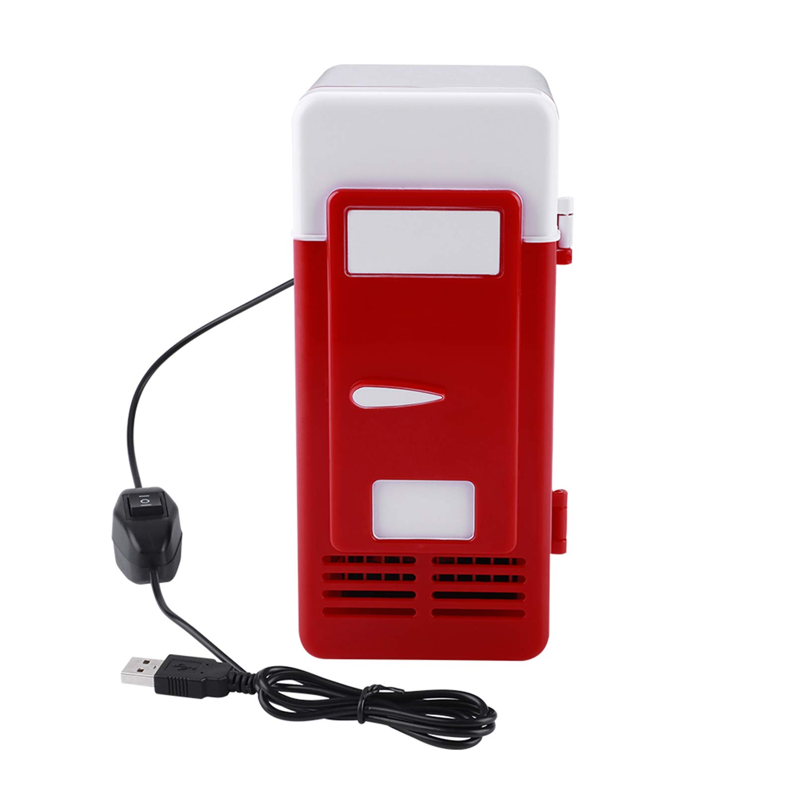 Mini USB Kühlschrank, LED Getränkedosen Kühlschrank Elektrische Tragbarer thermoelektrischer Kühler und Wärmer mit LED-Licht für Schlafzimmer Kosmetik Muttermilch Getränke(Rot) von Greensen
