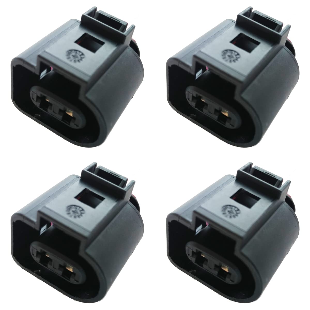 KFZ Ersatz Stecker – 1J0973722 (4 x FEMALE) 2-pin 1J0 973 722 Sonnenblende Waschwasserpumpe Scheinwerferreinigung Scheibenwaschanlage Druckwandler Ladedruckregler Druckregler Scheinwerfer Klimaanlage von Greenspirits