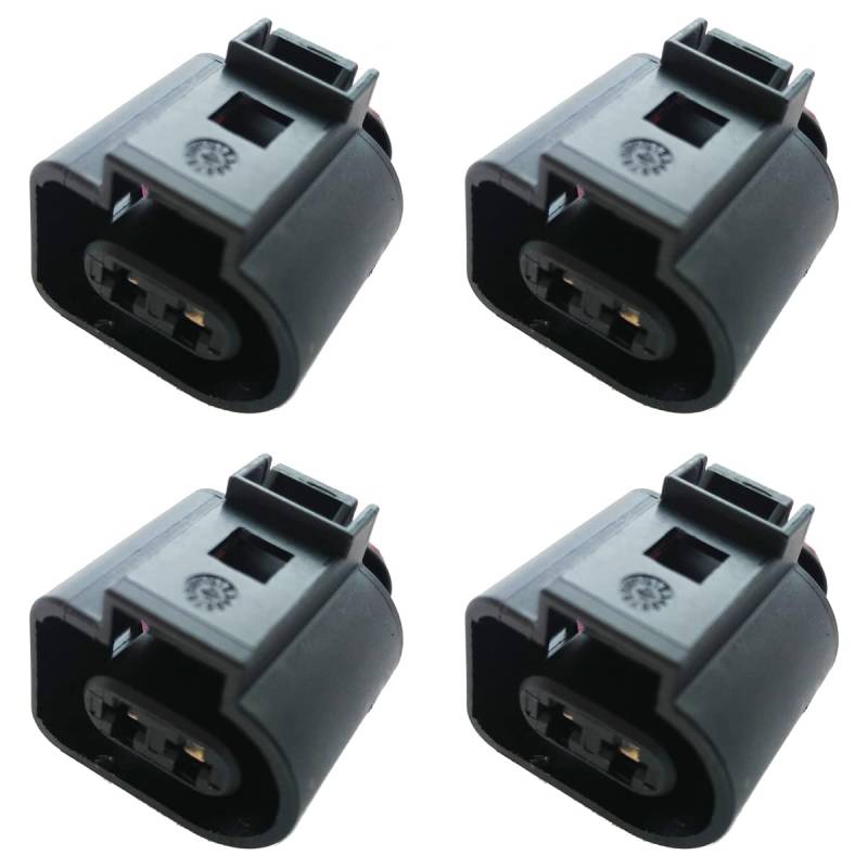 KFZ Ersatz Stecker – 1J0973722 (4 x FEMALE) 2-pin 1J0 973 722 Sonnenblende Waschwasserpumpe Scheinwerferreinigung Scheibenwaschanlage Druckwandler Ladedruckregler Druckregler Scheinwerfer Klimaanlage von Greenspirits