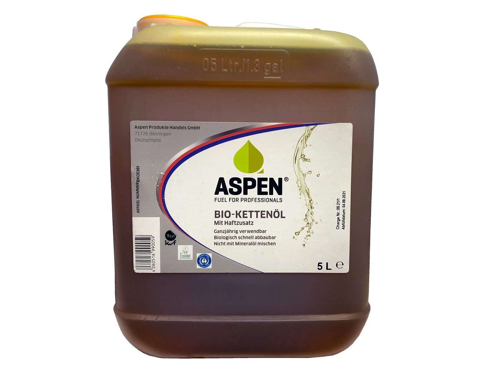 Greenstar ASPEN BIO Sägekettenöl 5L im Kunststoffkanister von Greenstar