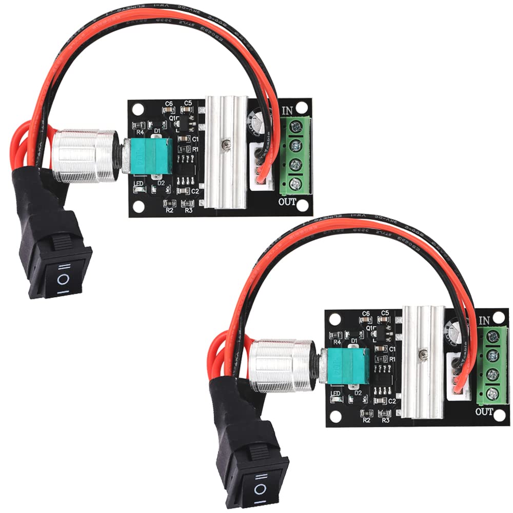 Greluma 2 Stk 1203BB 6V 12V 24V 3A 80W DC Motor-Drehzahlregler (PWM) Einstellbarer Umkehrbarer Motor-treiber Schalter von Greluma